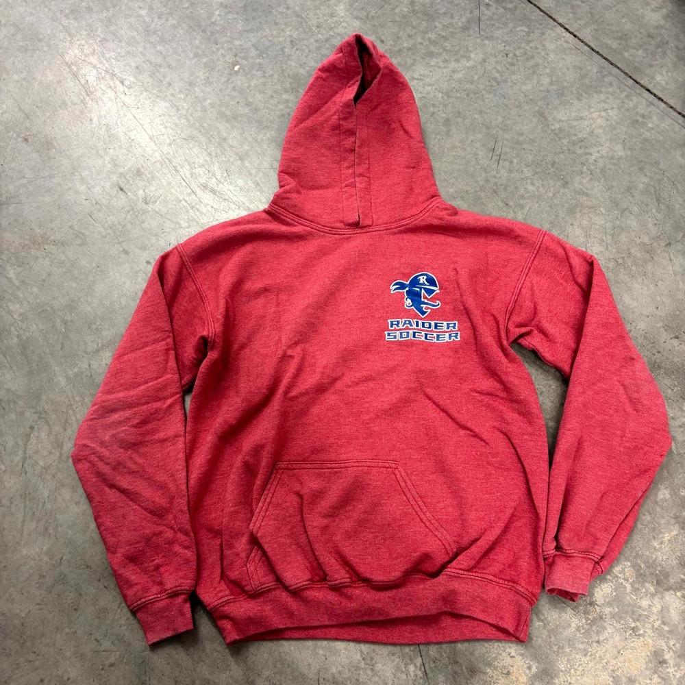 Gildan Heavy Blend Youth XL Raider Soccer Heather Red Hoodie Rugby 2021